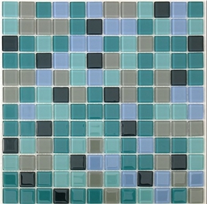 Most Popular Chinese 300x300x4mm Swimming Pool Crystal Glass Mosaic Tiles for Sale