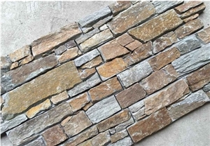 Multicolor Rustic Quartzite Cultured Wall Cladding