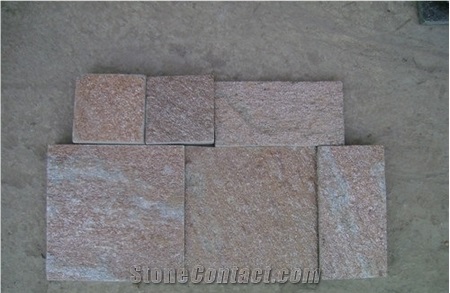 Natural Chinese Cheap Pink Quartzite Tiles