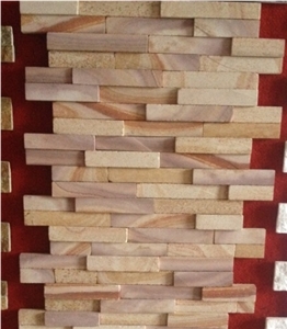 New Arrival Flat Finished High Quality Interior Deorative Wall Stone, Yellow Sandstone Cultured Stone