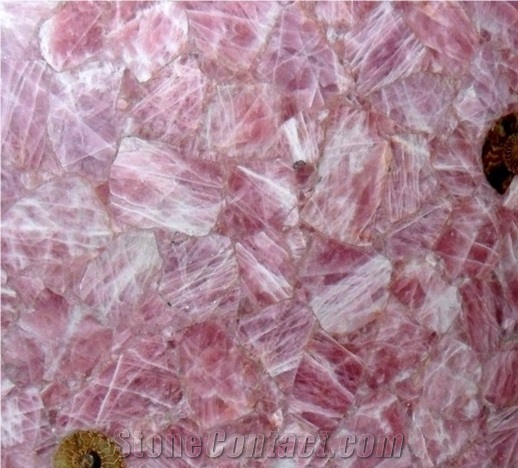 Pink Agate Semiprecious Stone Tile & Slab, Rose Semiprecious Agatez