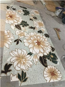 Popular Style Floor Decoration Natural Marble Artico Marble Mosaic Art Rsc034