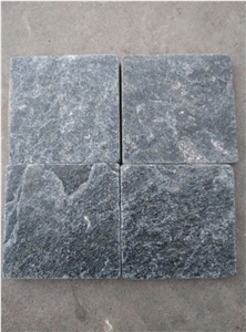 Tumbled Dark Grey Quartzite Slabs & Tiles, China Grey Quartzite