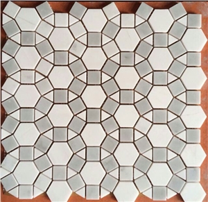 White and Grey Marble Mosaic Tiles Natural Stone Mosaic