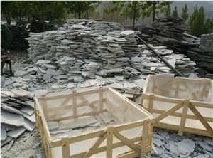White Quartzite Flamed Crazy Pattern, China Natural Quartzite Stone Irregular Flagstones