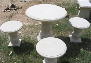 White Sandstone Table Sets, White Sandstone Exterior Furniture