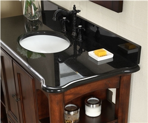 Absolute Black Granite Bath Tops/ Absolute Black Granite Bathroom Vanity Tops/ Absolute Black Granite Bathroom Countertops/ Absolute Black Granite Vanity Tops
