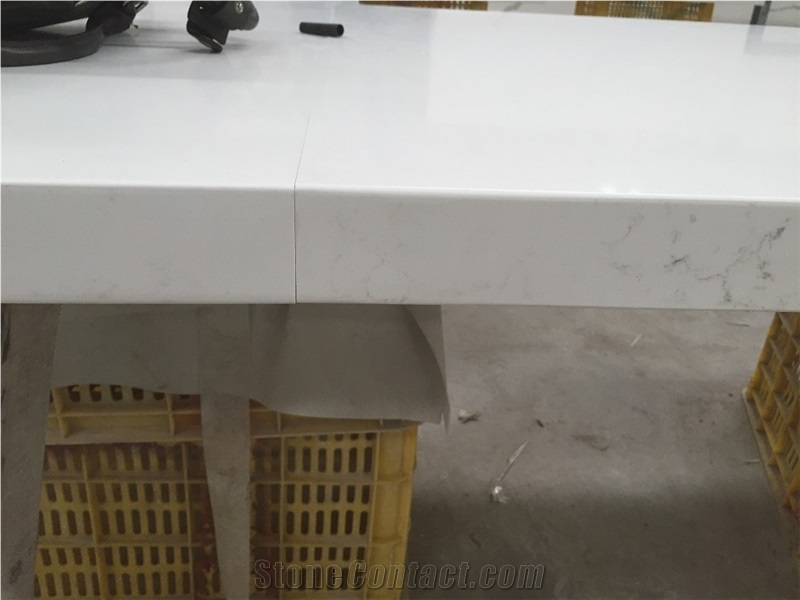 Carrara White Engineered Quartz Stone Kitchen Countertops/Carrara White Quartz Stone Countertops/White Stone Bar Tops/White Quartz Kitchen Island Tops