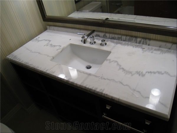 Carrara White Marble Bathroom Vanity Tops Countertops Stone Bath Bianco From China Stonecontact Com - Marble Bathroom Vanity Tops