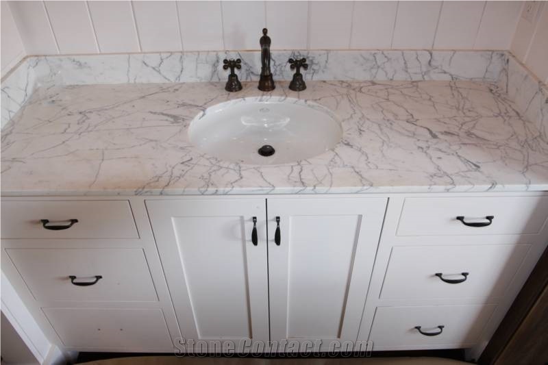 Carrara White Marble Bathroom Vanity Tops/Carrara White Marble Countertops/Carrara White Stone Marble Bath Tops/Carrara Bianco White Marble Bathroom Vanity Tops
