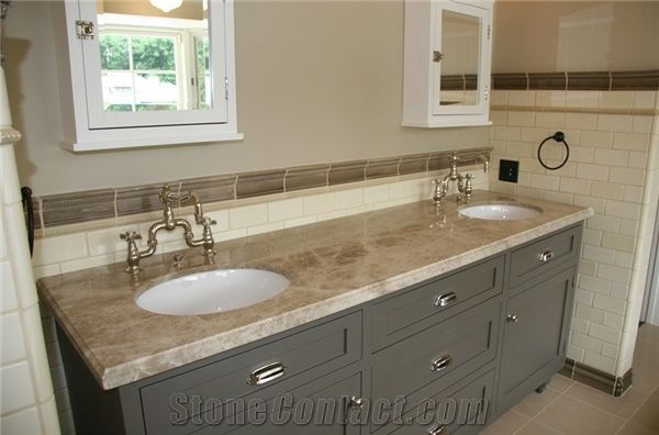 Emperador Light Marble Bath Tops Bathroom Vanity Countertops From China Stonecontact Com - Marble Bathroom Vanity Countertop
