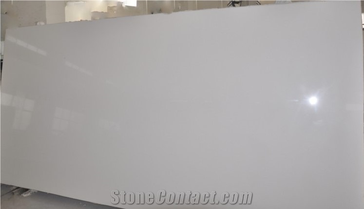 Pure White Engineered Quartz Stone Slabs & Tiles/Solid Surface Engineered Stone Wall Tiles & Floor Tiles