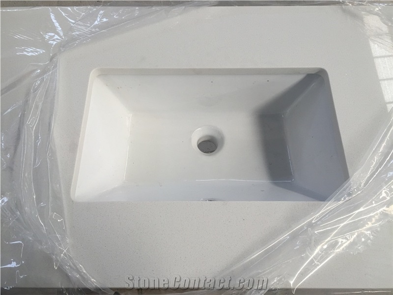 Pure White Engineered Stone Quartz Vanity Tops/Pure White Quartz Stone Bathroom Top/Pure White Artificial Stone Bath Tops /Engineered Stone Quartz Bathroom Tops/White Quartz Stone Tops