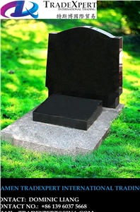 Black Granite European and Ameriacan Style Headstone, Tombstone, Monument, Memorial and Cemetery