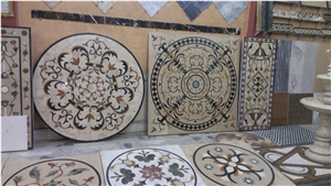 Marble Inlay Waterjet Medallions, Rosettes