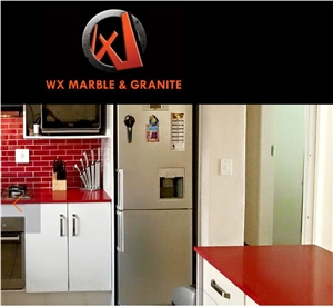 Caesarstone Red Shimmer Quartz Kitchen Countertops