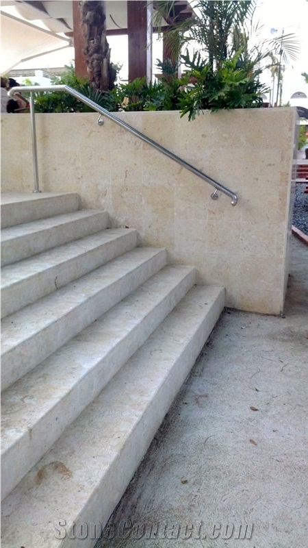 Caribbean Coral Stone Saw Cut Stairs
