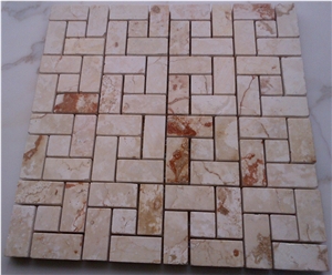 Polished Caribbean Blond Marble 1×1, 2×2 Mosaic