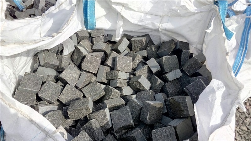 Black Basalt & Granite Pavers, Ivano Dolynske Basalt Cube Stone