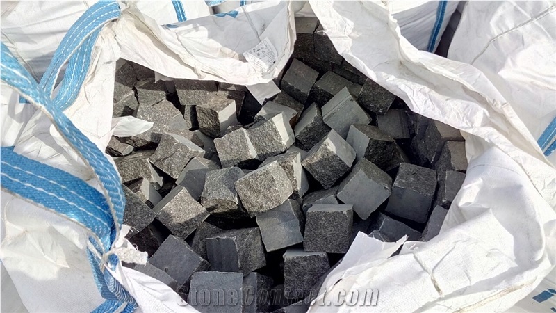 Black Basalt & Granite Pavers, Ivano Dolynske Basalt Cube Stone