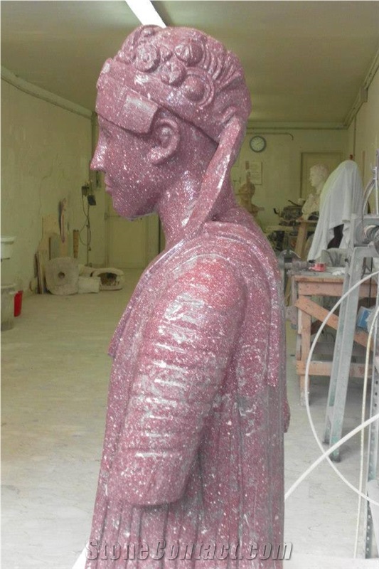 Porfido Sarentino Rosso Carved Sculptures