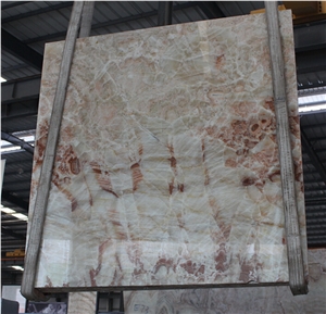 Pink Onyx/Chinese Onyx Slabs Tiles/Natural Stone Wall Covering Slabs Pattern
