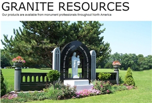 Jet Black Granite Estate Monument Hand Carved Granite Statue in Center