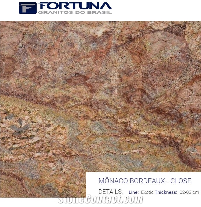 Monaco Bordeaux Granite Slabs