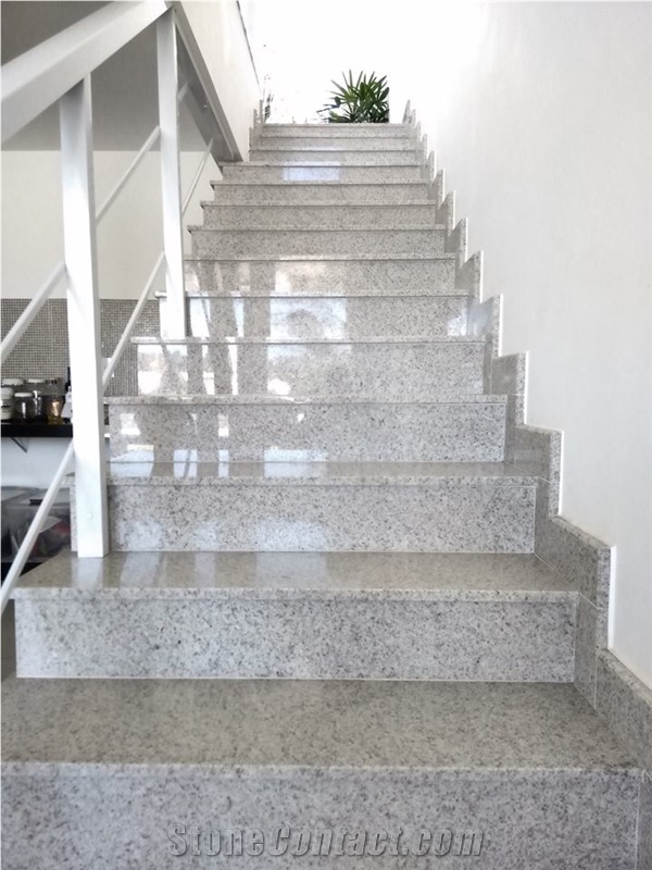 Granito Branco Siena Staircase, Siena White Granite Stairs