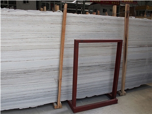 Crystal Wood Marble Slabs, China Shandong Laizhou White Marble Slab, Marble Tile, Building Stone, Wall Cladding Tile, Floor Tile, Interior Stone