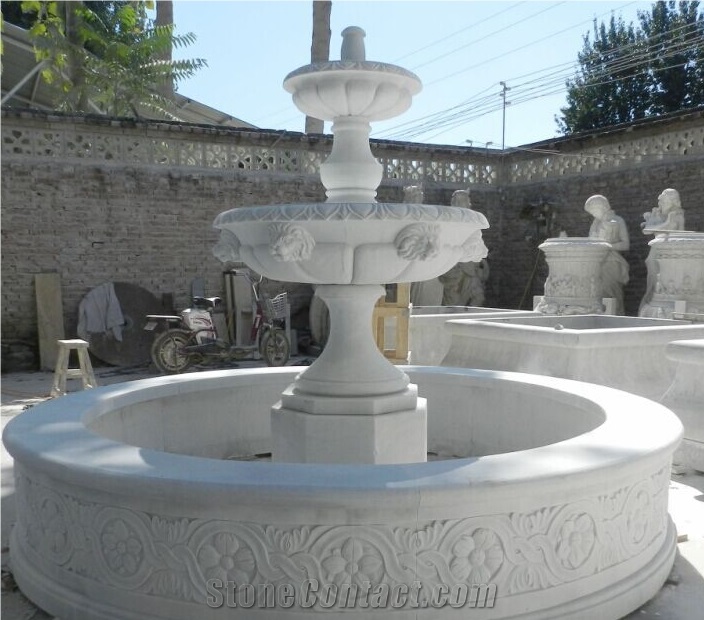 China Grey Granite Garden Fountains Exterior Fountains,Beige Marble Exterior Fountains