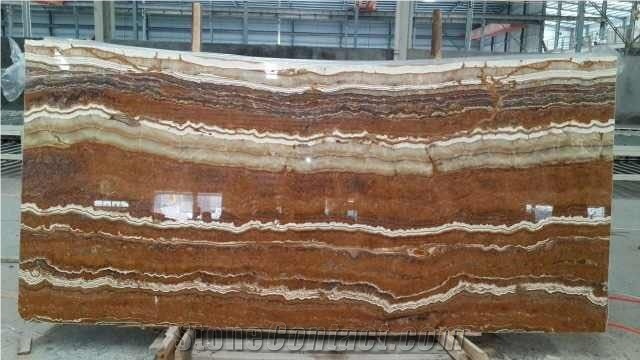 Iran Red Onyx Slabs & Tiles, Iran Brown Onyx Slabs for Niche Wall, Special Pattern Interesting Brown, Red Onyx