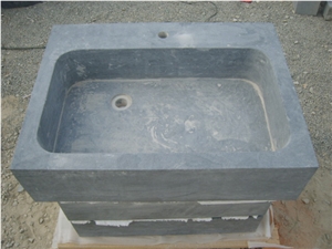 Natural Stone G684 Black Basalt Bathroom Wash Sinks, Kitchen Vessel Square Basins, Black Basalt Oval Sink, Outdoor & Indoor Honed Surface Wash Bowls Basins