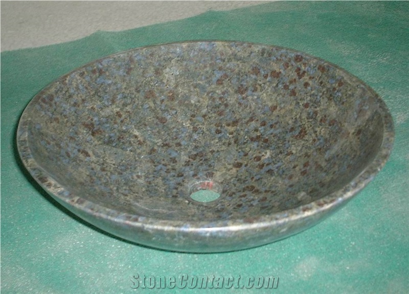 Natural Stone Granite Bathroom Wash Sinks, Kitchen Vessel Round Basins, Granite Round Sink, Outdoor & Indoor Polished Surface Wash Bowls Basins