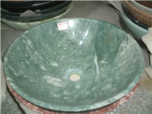 Natural Stone Marble Bathroom Wash Sinks, Kitchen Vessel Round Basins, Natural Jade Round Sink, Outdoor & Indoor Polished Surface Wash Bowls Basins