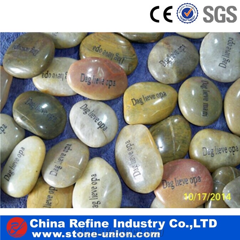 Colorful Tumbled Stone Pebble in Garden, Mixed Cobble Stone, River Cobbles, River Stone for Sale, Driveway Garden Stone