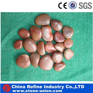Decorative Rose Red Tumbled Garden Pebbles, Red River Stone in Bulk, Cobble Stone Tumbled Finished