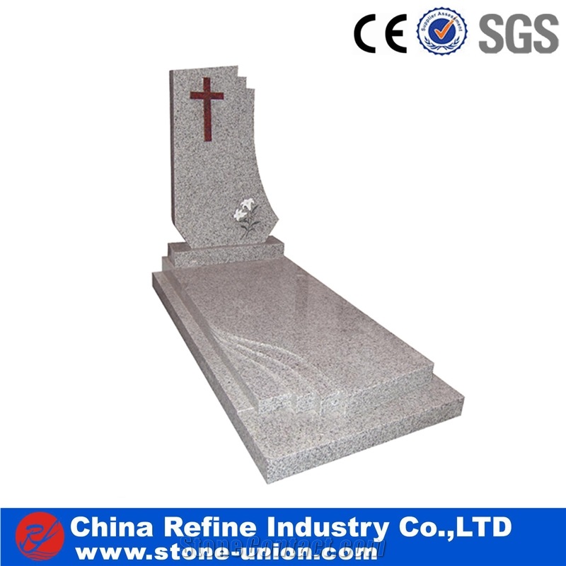 Grey Granite Monuments, Western Style Tombstone Design Wholesale