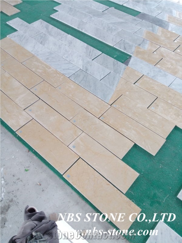 Golden Leaf and White Carrara Mosaic Tile,Floor Mosaic