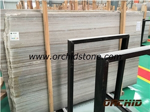 Chinese Crystal Wooden Grainy White Marble Tile & Slabs Polished, Chinese Crystal Wooden Grainy White Marble Slabs & Tiles