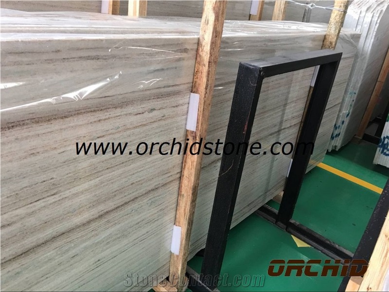 Chinese Polished Crystal Wooden Grain White Marble Slabs & Tiles, Polished Crystal Wooden Grain White Marble Slabs & Tiles