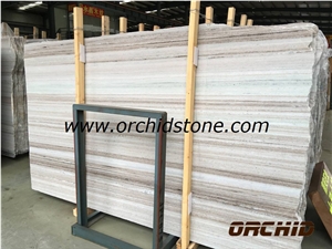 Chinese Polished Crystal Wooden Grainy White Marble Slabs & Tiles,Chinese Crystal Wooden Grainy White Marble Slabs & Tiles