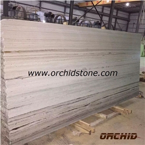 Crystal Serpentine White Wood Marble Tile & Slab