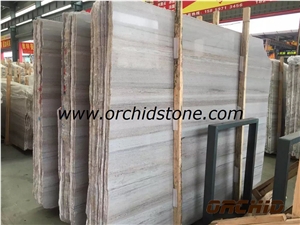 Crystal Wooden Grain White Marble Tile & Slabs Honed