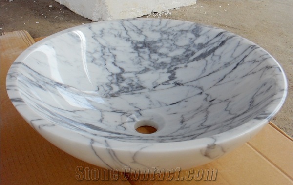 Natural Carrara White Marble Wash Sinks