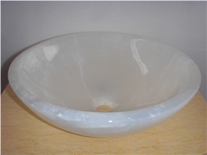 Natural White Onyx Wash Bowls, Bathroom Sinks