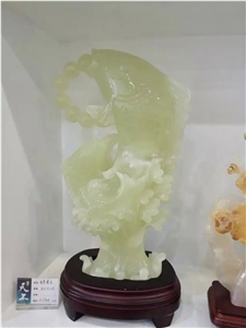 Green Onyx Carving Crafts,Green Jade Sculpture Inlaid Crafts