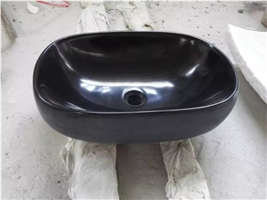 Polished Black Marble Sinks & Basins, Black Marble Round Basins, Black Marble Bathroom Sinks, Black Marble Vessel Sinks