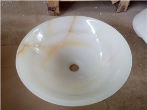 White Onyx Sink & Basins,Polished White Onyx Round Sinks,Wash Basins