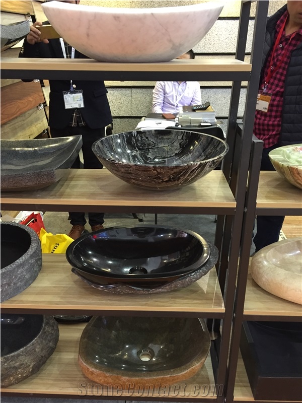 Antique Wood Marble Sinks, Black Marble Wash Basins